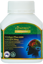 VITATREE Ginkgo Plus 6000 with Q10 50mg 60 Capsules